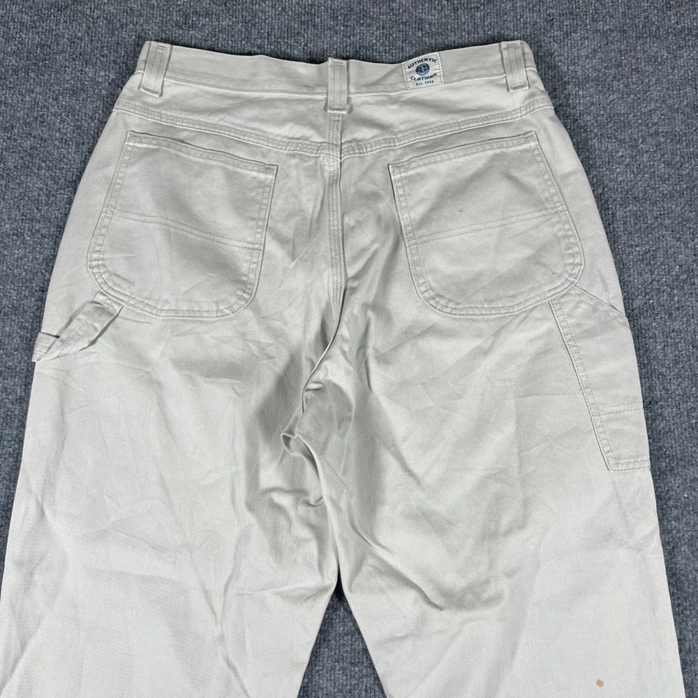 Riders Carpenter Pants Womens Size 14P Beige Tan Cotton Utility Workwear Good